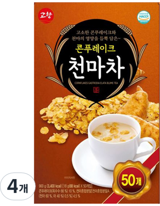 고향 콘푸레이크 천마차, 18g, 50개입, 4개