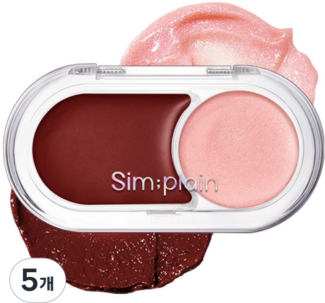 심플레인 글림온밤 2.5g, 06 크랜베리사워, 5개