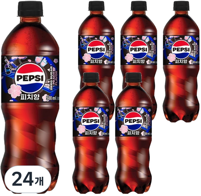 펩시 제로슈거 피치향, 24개, 500ml