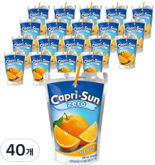카프리썬 제로 오렌지 음료, 40개, 200ml