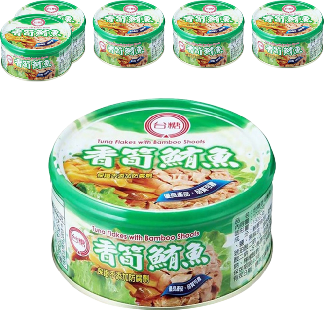 台糖 香筍鮪魚 罐頭, 170g, 6罐