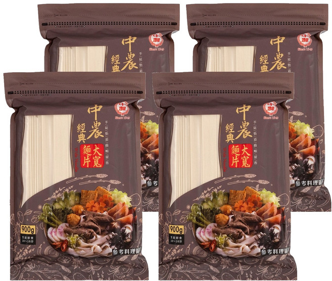 中農粉絲 經典大寬麵片, 900g, 4包