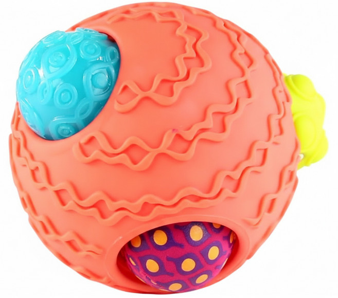 B.toys 波麗觸覺感統球組 6個月以上, 葡萄柚, 1組