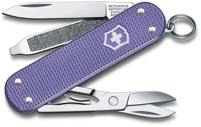VICTORINOX 瑞士維氏 5用鋁合金瑞士刀 VICT-0.6221 58mm 紫色 16.5g, 1個