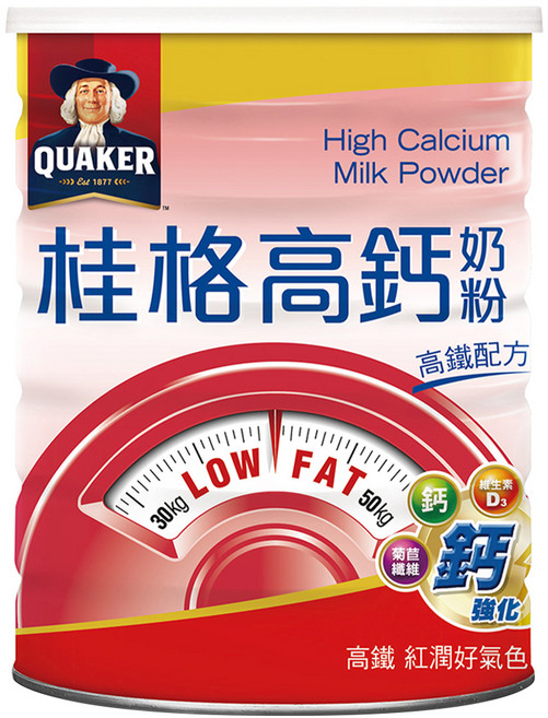 QUAKER 桂格 高鈣奶粉高鐵配方, 750g, 1罐