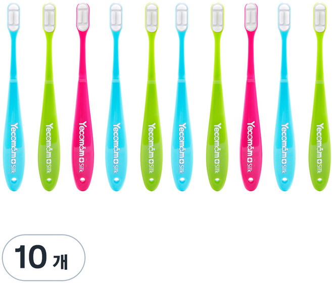 예꼬맘 실크 어린이 칫솔 2단계, 혼합색상, 1개입, 10개
