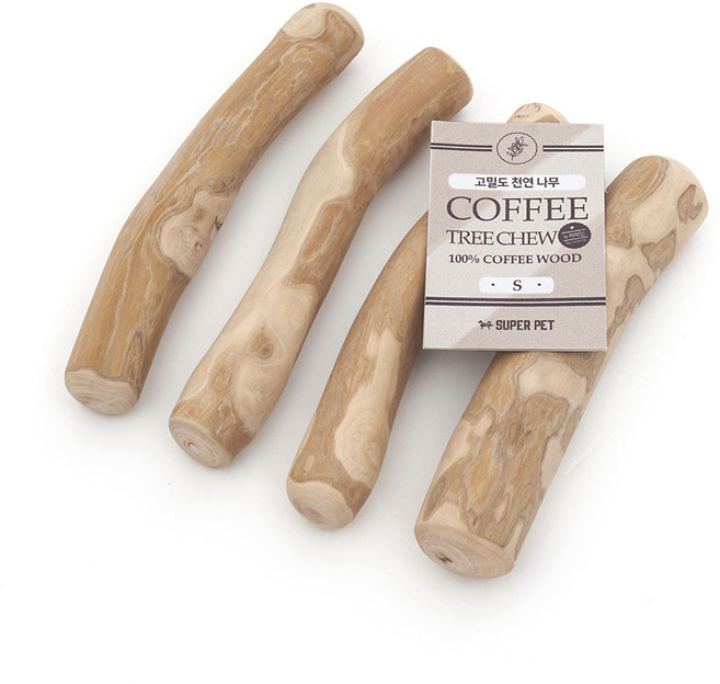 도그아이 우드스틱 커피트리 츄 강아지 장난감, 혼합색상, 4개
