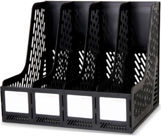 델리 조립식 4칸 간이 책꽂이 D0815, 블랙스모키(D0815-BK)