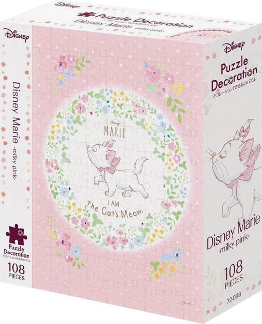 EPOCH 拼圖裝飾系列 瑪麗貓 milky pink 25.7 x 18.2cm, 粉紅色 + 白色, 108片, 1盒