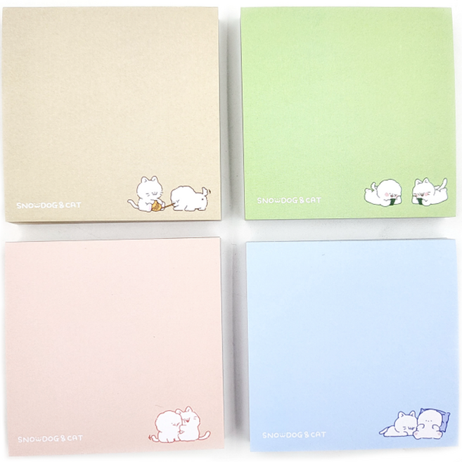 스노우독&캣 위드나 떡메모지 82-0043, 랜덤발송, 4개, 1개입
