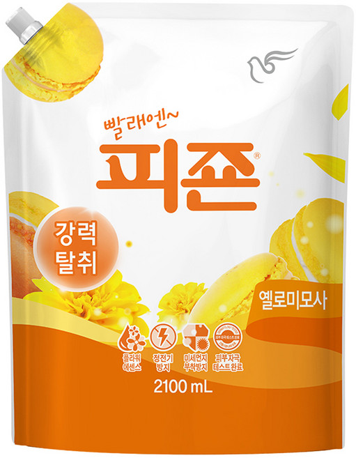 피죤 레귤러 섬유유연제 옐로미모사 리필, 2.1L, 1개입, 1개