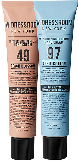 W.DRESSROOM 多麗絲 香氛護手霜組 49號 蜜桃茉莉香 50ml + 97號 四月柔棉香 50ml, 1組