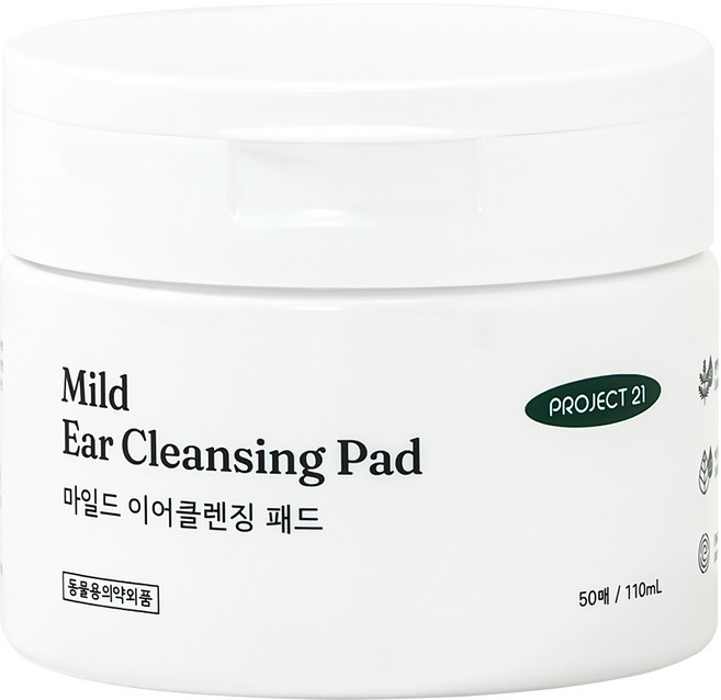 프로젝트21 마일드 이어클렌징 반려동물 귀청소 패드, 110ml, 1개