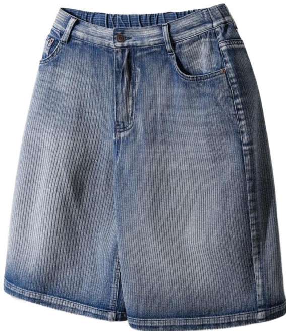 앨빈클로 남녀공용 스트라이프 데님 버뮤다 팬츠 DLX2967