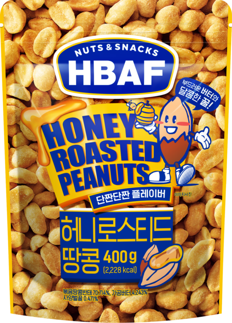바프 넛츠앤스낵스 허니로스티드 땅콩, 400g, 1개
