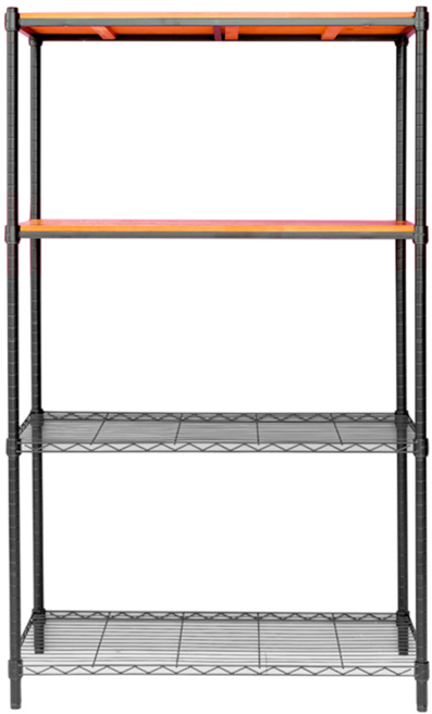 dayneeds 日需百備 松木 烤漆架 120 x 45 x 180cm 黑框 + 柚木, 4層