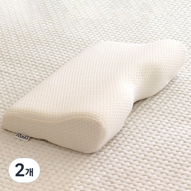 RERAX 메모리폼 베개 하드형, 아이보리, 2개