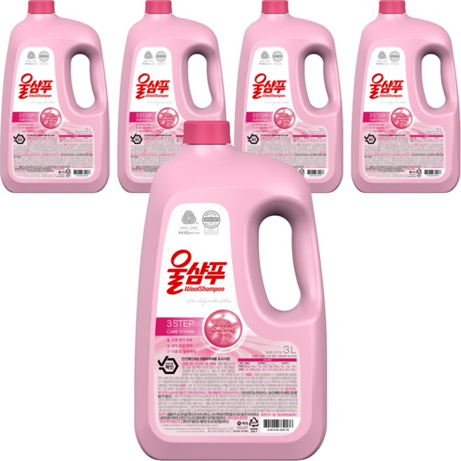 울샴푸 오리지널 본품, 3L, 5개