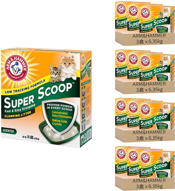 ARM&HAMMER 超凝結貓砂 14lb, 6.35kg, 12盒, 清香味