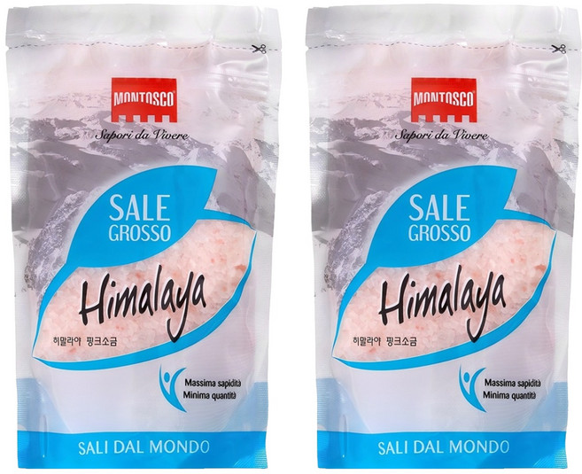 몬타스코 히말라야 굵은 핑크소금, 500g, 2개