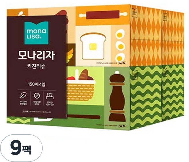 모나리자 키친티슈 150매, 36개