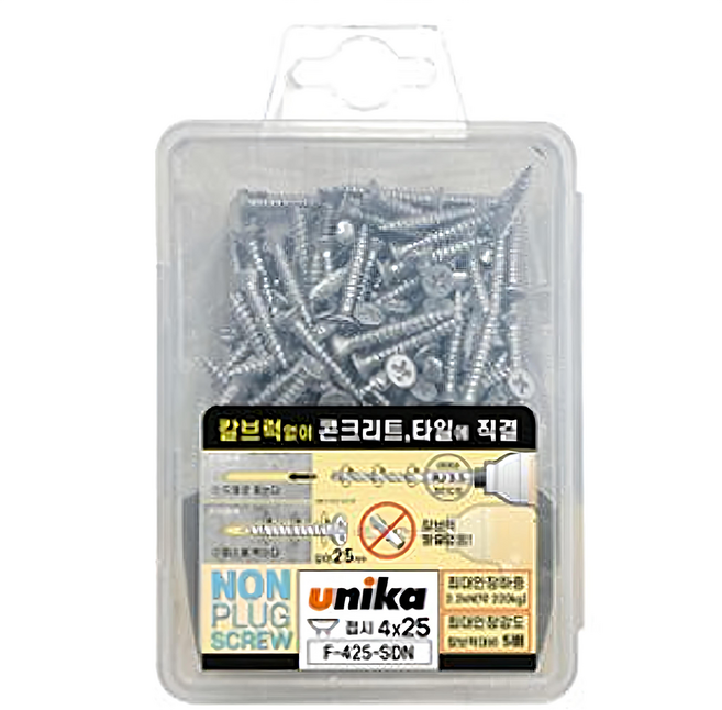 unika 免壁虎沉頭螺絲 200入 F-425-SDN, 1個