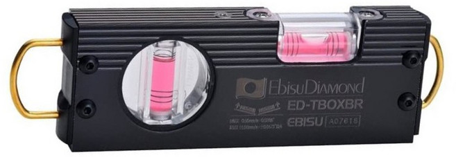 EBiSU 惠百施 雙吊掛黑色烤漆水平尺 紅泡 ED-TBOXBR 帶夜光 日本製造, 1個