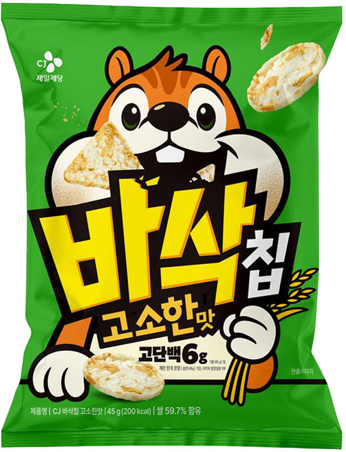 CJ 바삭칩 고소한맛 고단백 쌀과자, 1개, 45g