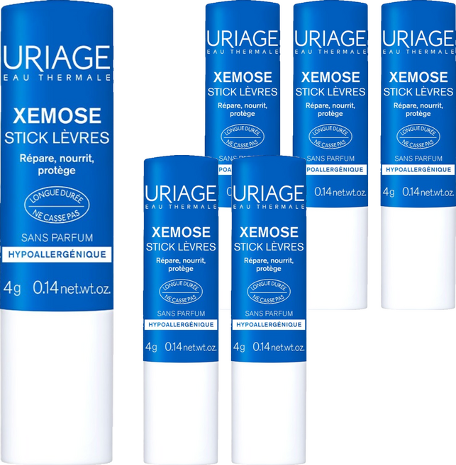 URIAGE 優麗雅 Xemose潤唇膏, 無香, 4g, 6支