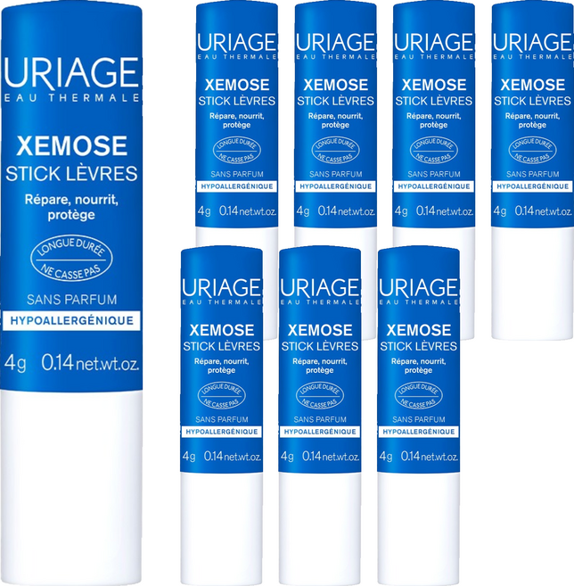 URIAGE 優麗雅 Xemose潤唇膏, 無香, 4g, 8支