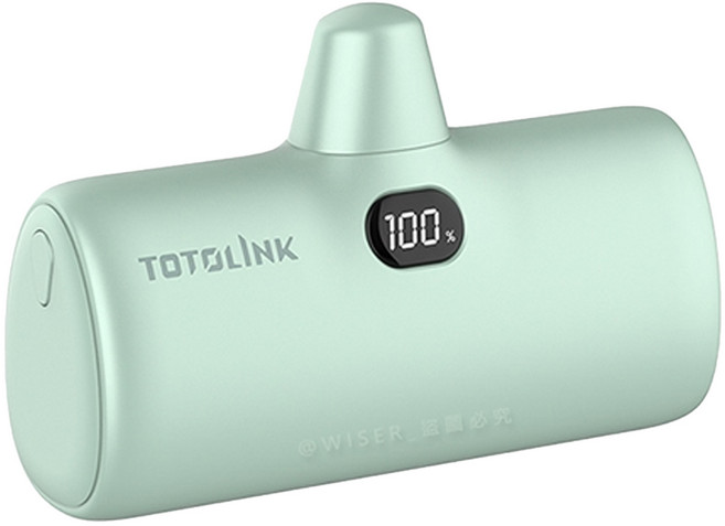 TOTOLINK 快充直插式行動電源 USB-C, iPuppy5000C, 幻綠色