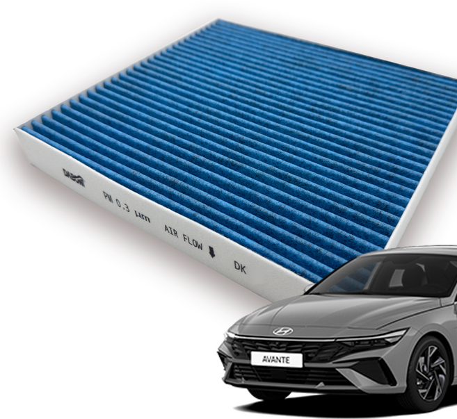 다보니 PM0.3 블루 활성탄 자동차 에어컨 필터 아반떼AD / 하이브리드, DK158, 1개