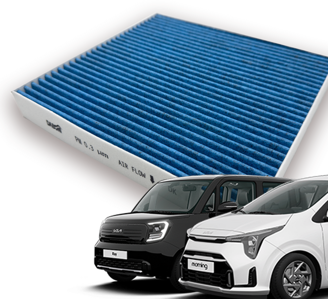 다보니 PM0.3 블루 활성탄 레이 모닝 에어컨 필터, DK149, 1개