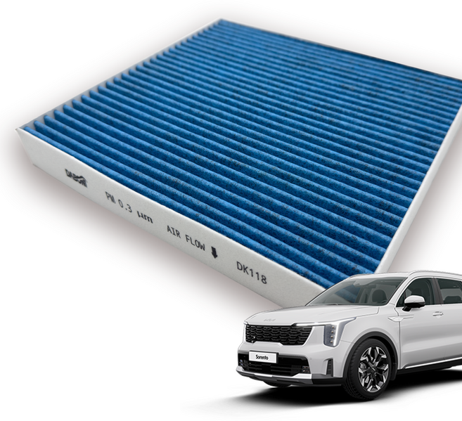 다보니 PM0.3 블루 활성탄 자동차 에어컨 필터, 쏘렌토MQ4/하이브리드-DK118, 1개