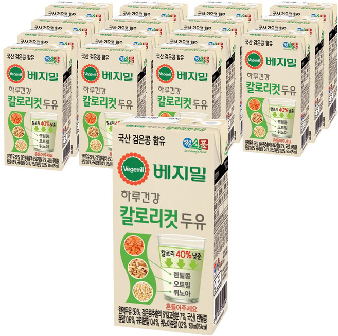 베지밀 하루건강 칼로리컷 두유, 190ml, 16개