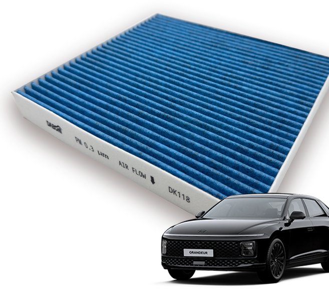 다보니 PM0.3 블루 활성탄 그랜저GN7 하이브리드 에어컨필터, 1개, DK118