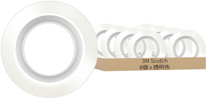 3M Scotch 強力多用途膠帶替換裝 20m x 12mm 透明色, 8個