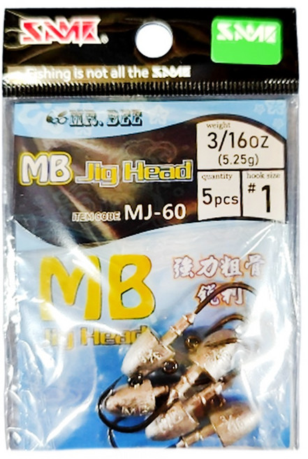 MR.BEE 蜜蜂先生 粗骨鉛頭鉤 MJ-60, 5支, 1包