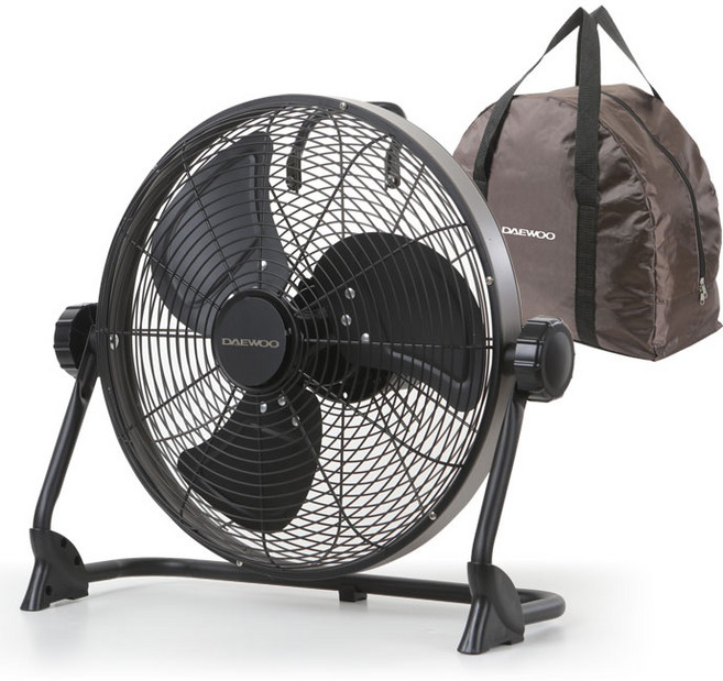 대우 휴대용 캠핑용 무선 메탈 선풍기 30cm 전용가방 포함, DEF-EV1200, 블랙 + 웜그레이