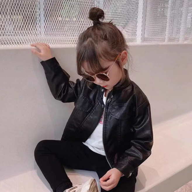 Arbe 아동용 포켓 레더자켓