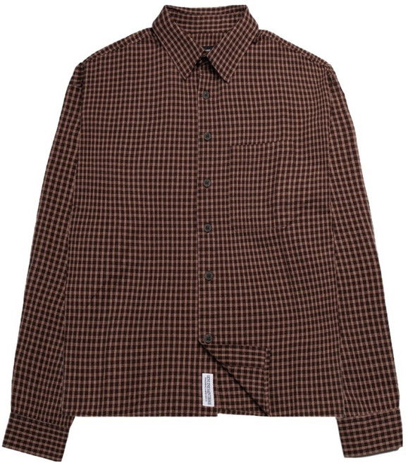 세인트페인 남녀공용 크롭 스몰 면 체크 셔츠