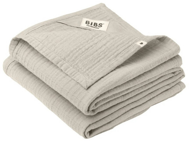 BIBS Muslin有機棉紗布安撫巾 2件, 沙灰色