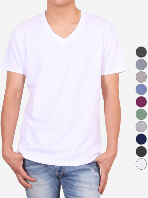 스타토리 심플 V넥 빅사이즈 통기성 반팔 티셔츠