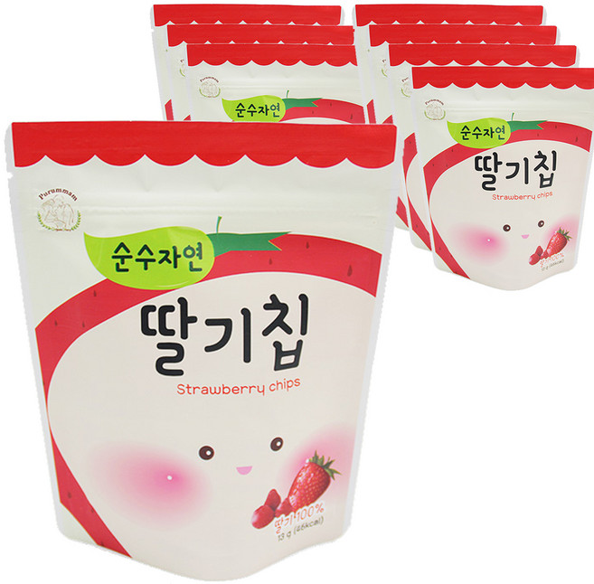 푸름맘 순수자연 딸기칩, 딸기맛, 8개, 13g