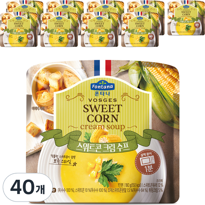 폰타나 스위트콘 크림 전자레인지용 수프, 180g, 40개