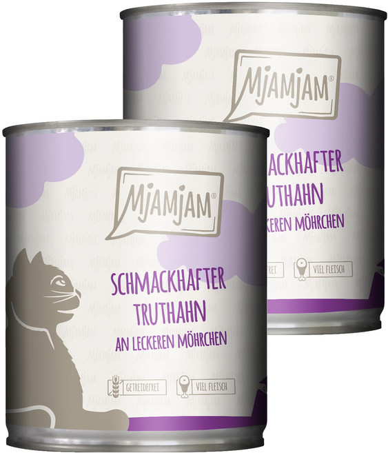 MjAMjAM 魔力喵 鮮肉主食貓罐, 火雞 + 胡蘿蔔, 800g, 2罐