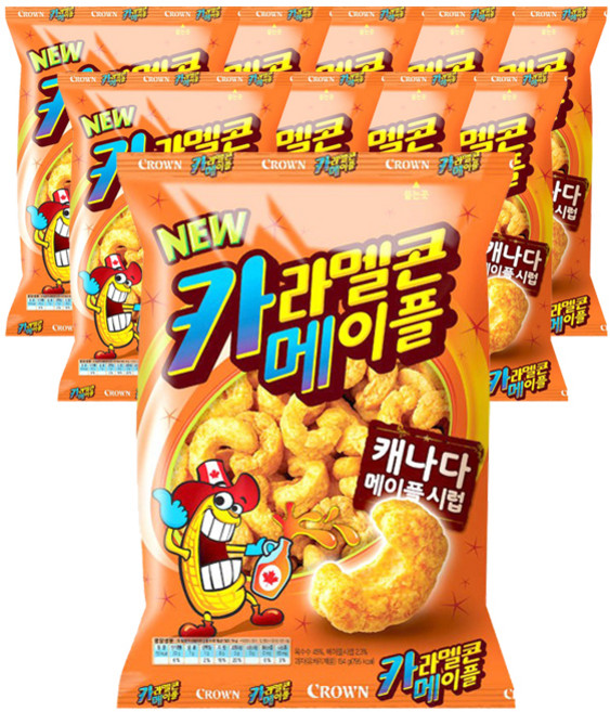 크라운 카라멜콘 메이플, 154g, 10개