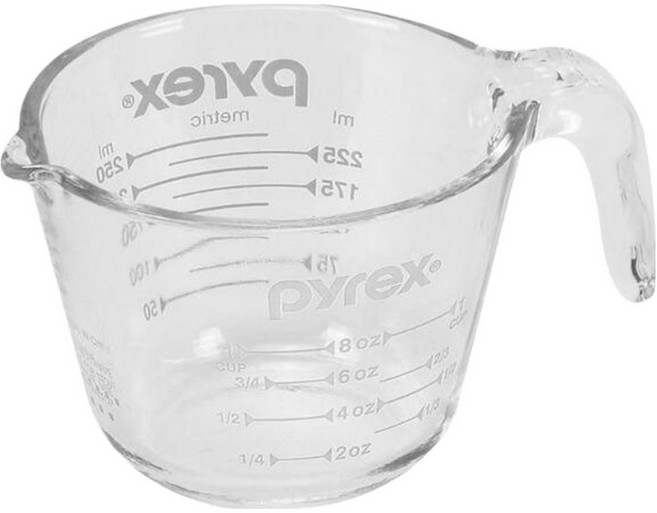 PEARL LIFE 珍珠金屬 PYREX 耐熱玻璃量杯, 白色, 250ml, 1個