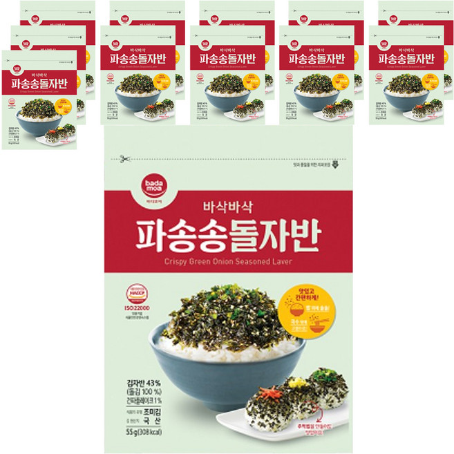 바다모아 파송송 돌김자반, 55g, 12개