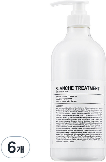 르비르 LPP 프로틴 케어 효모 저자극 블랑쉬 트리트먼트, 6개, 1L